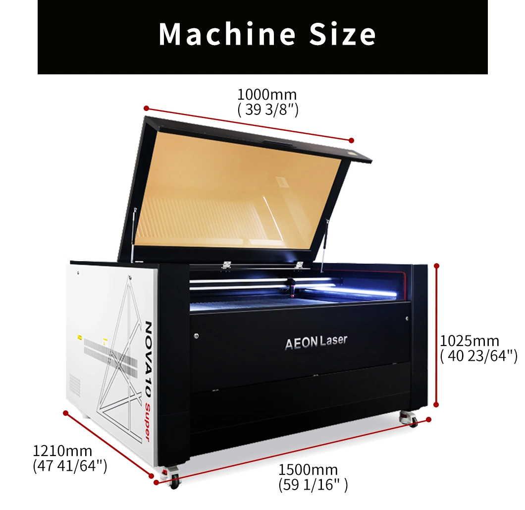 Factory Supplier 80W/100W RF30W/60W 1070 WiFi Autofocuswood 3D Printed Laser Cutter with Ruida Control and Lightburn Software (All In One Design)